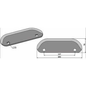 Couteau de mélangeuse à vis horizontale type Kuhn et Audureau - A5310403